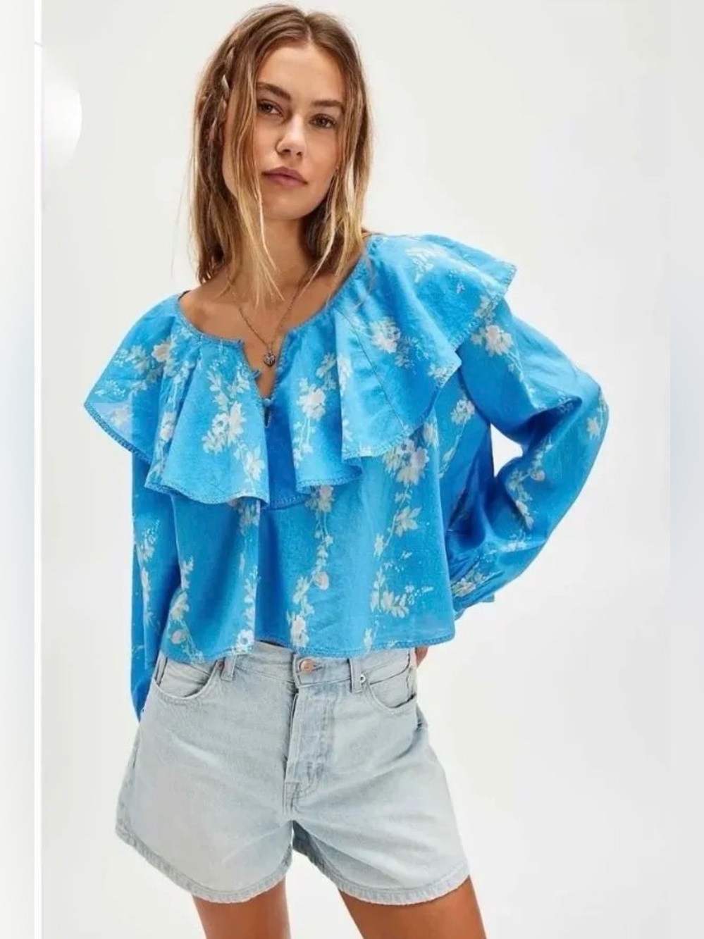 Free People Camilla Printed Blouse - L - $78